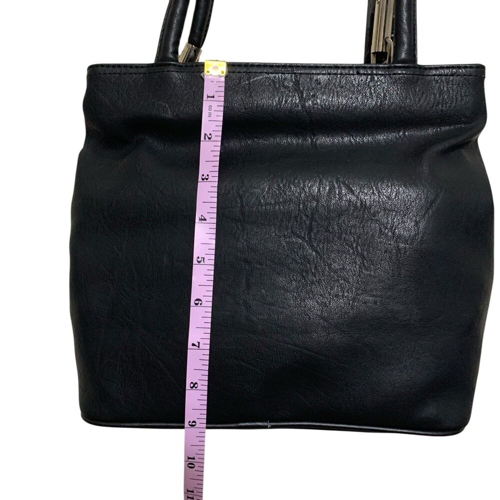Gianni Shoulder Handbag Black Multi-Pockets Faux Leather NEW Size Medium - Picture 8 of 13